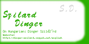 szilard dinger business card